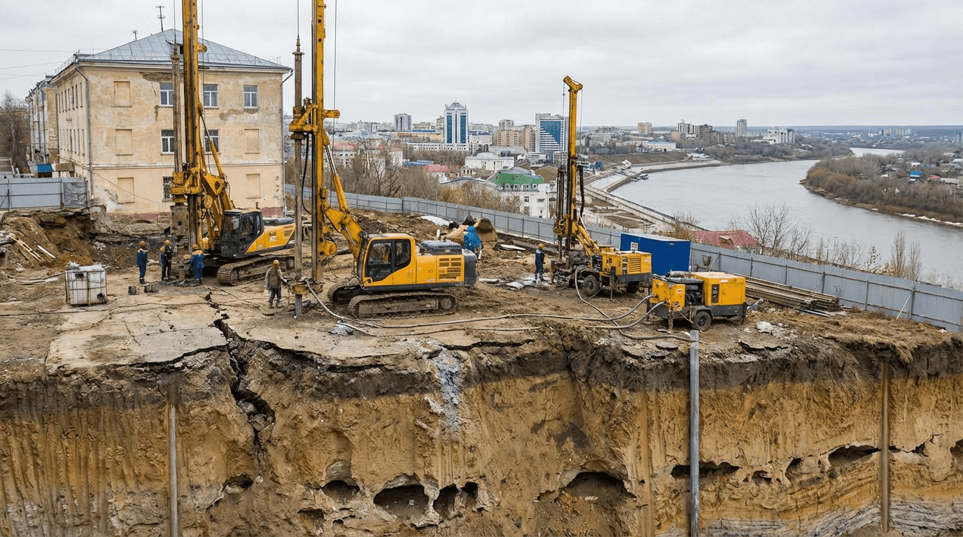 Усиление фундаментов на просадочных грунтах в Уфе